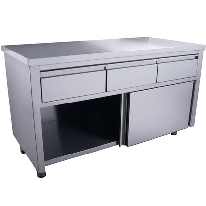SARO Schiebetürenschrank mit 3 Schubladen, 1400x700mm