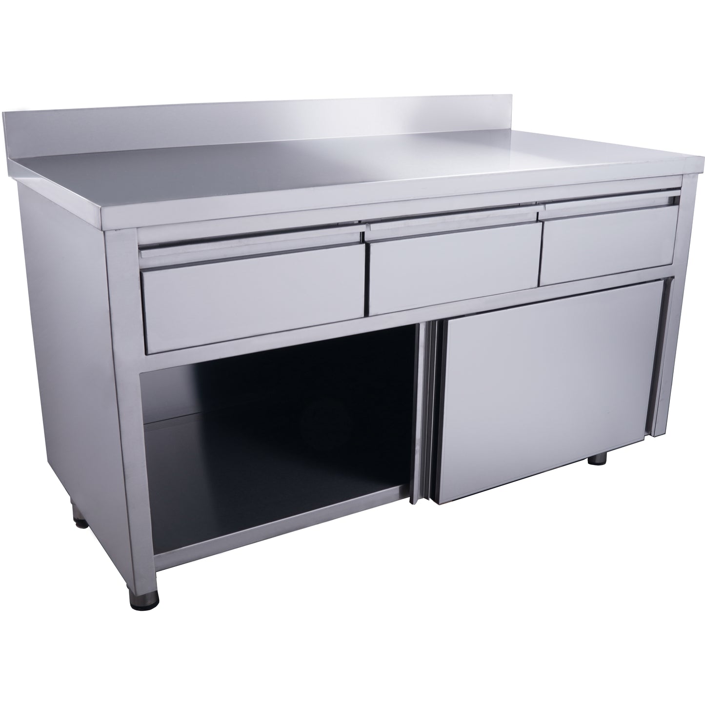 SARO Schiebetürenschrank, 3 Schubl.,Aufkant.,1400x700mm