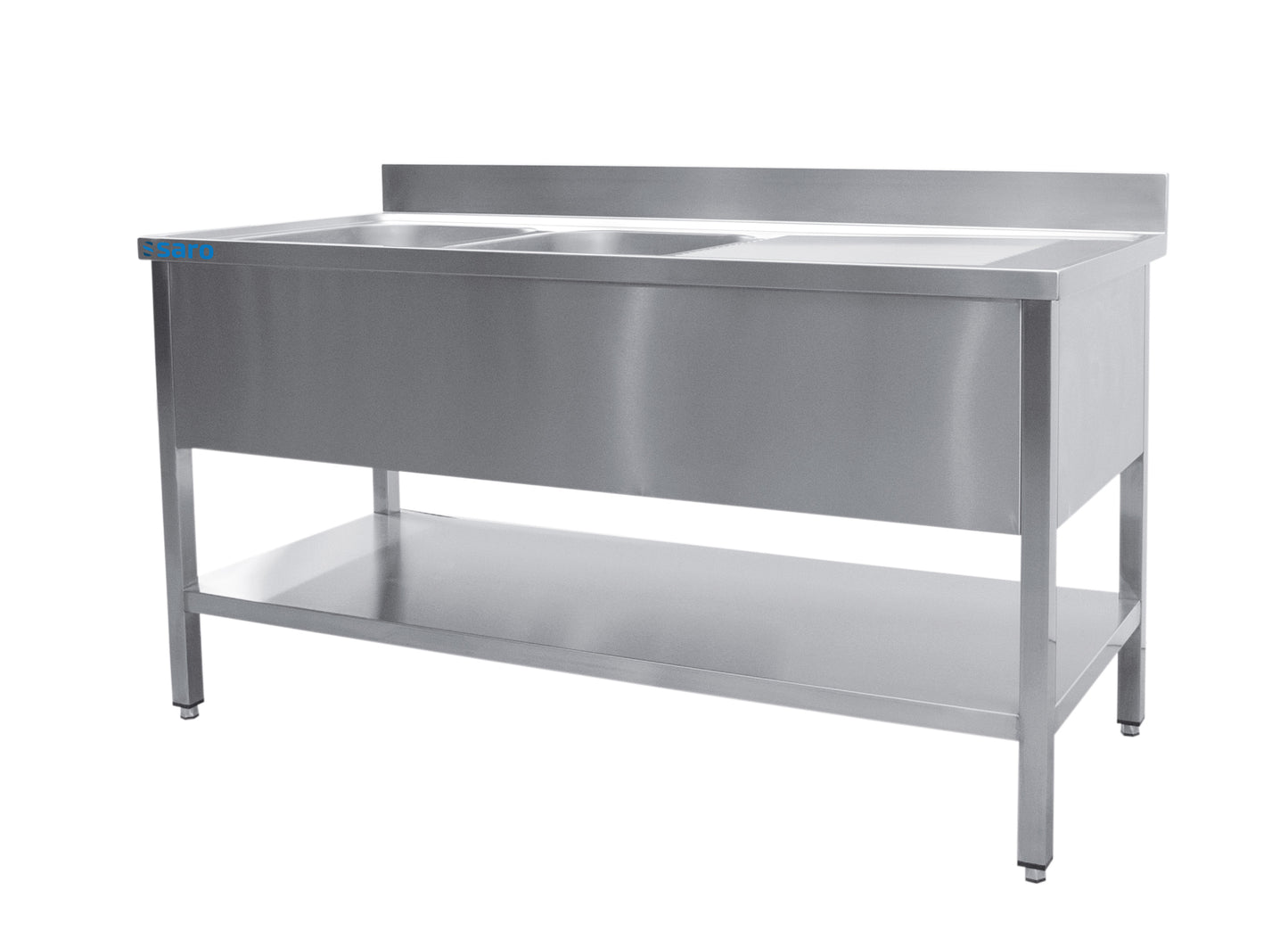 SARO Spültisch 2 Becken, links - B 1400 x T 700 mm