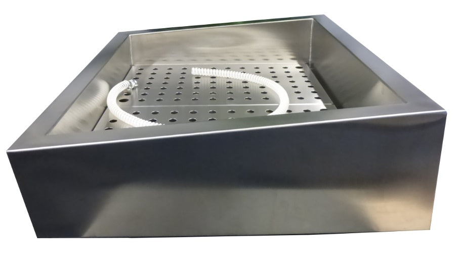 CombiSteel GEMAHLENES EIS BEHÄLTER SCHIEF 2/1 GN AISI 304  WASSERHAHN AN DER BEDIENUNG SEITE