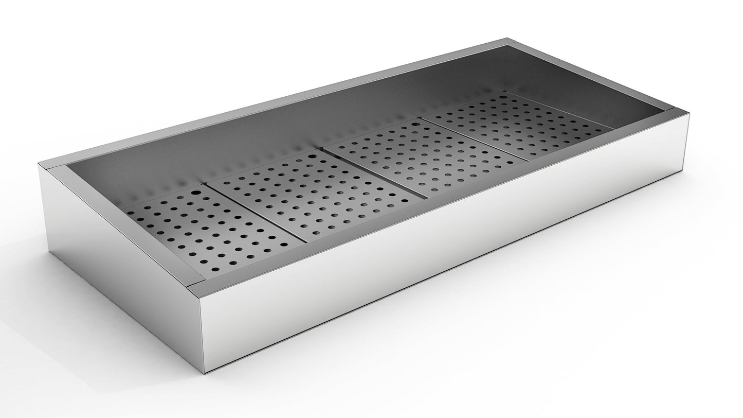 CombiSteel GEMAHLENES EIS BEHÄLTER SCHIEF 4/1 GN AISI 304  WASSERHAHN AN DER BEDIENUNG SEITE
