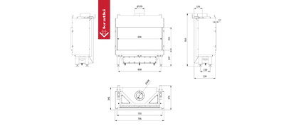 Kratki Gaskamin KRATKI LEO 70 Vorderseite Propan Butan ? 100/150 6,1 kW