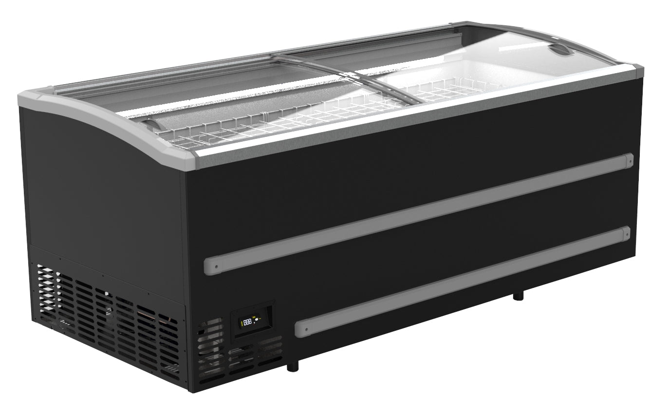 CombiSteel SUPERMARKT TIEFKÜHLTRUHE SCHWARZ 2125  AUTOMATISCHE ABTAUUNG