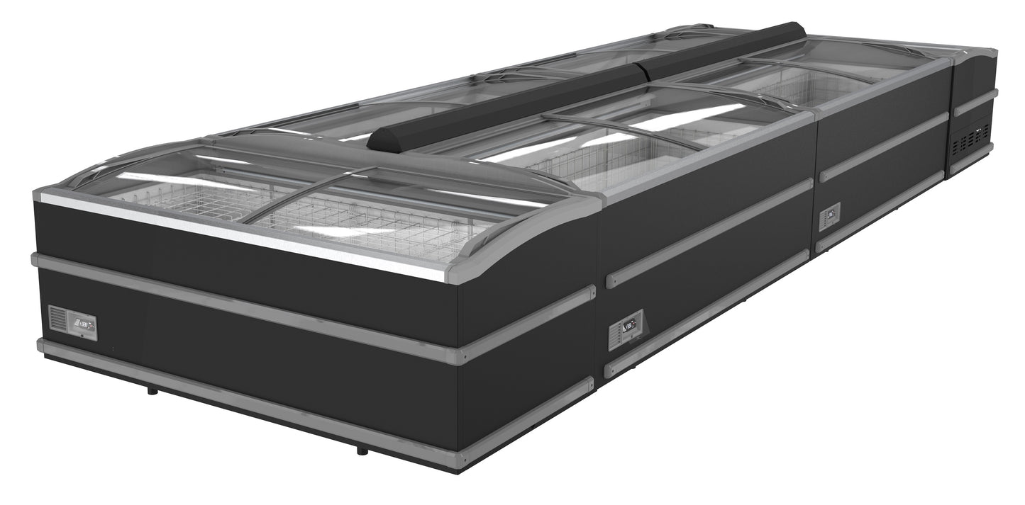 CombiSteel SUPERMARKT TIEFKÜHLTRUHE SCHWARZ 2125  AUTOMATISCHE ABTAUUNG