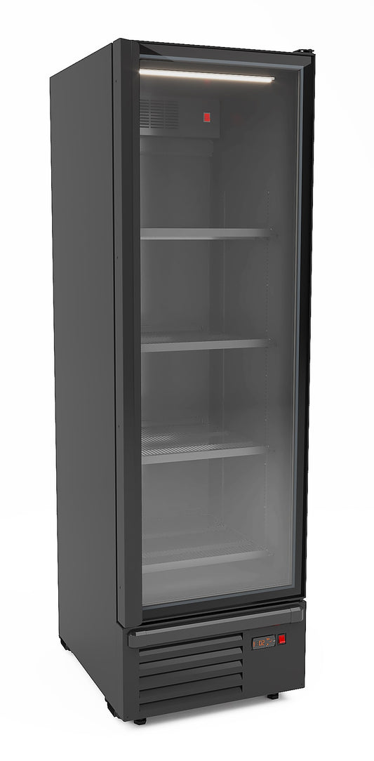 CombiSteel KÜHLSCHRANK 1 GLASTÜR SCHWARZ 550L