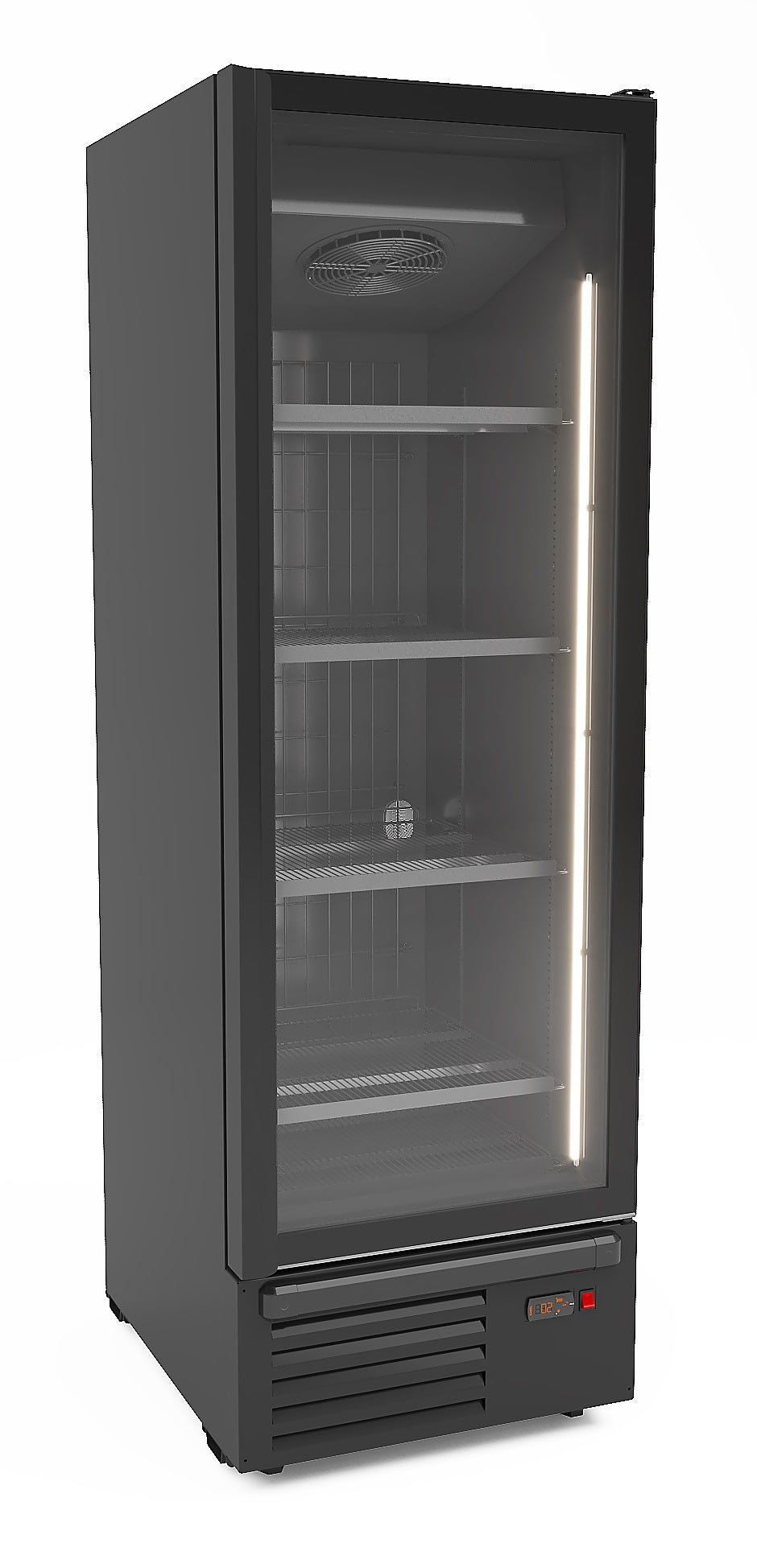 CombiSteel TIEFKÜHLSCHRANK 1 GLASTÜR SCHWARZ 500L