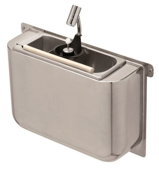 CombiSteel SPÜLBECKE FÜR EISLÖFFEL MIT EISLÖFFELDUSCHE 410X120X270  MIT WASSERABLAUFLOCH, WASSERANSCHLUSS UND ÜBERLAUFROHR