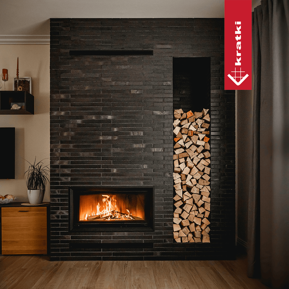 Kratki Kamineinsatz aus Stahl KRATKI NADIA 14 kW Ø 200 mit Schiebetür