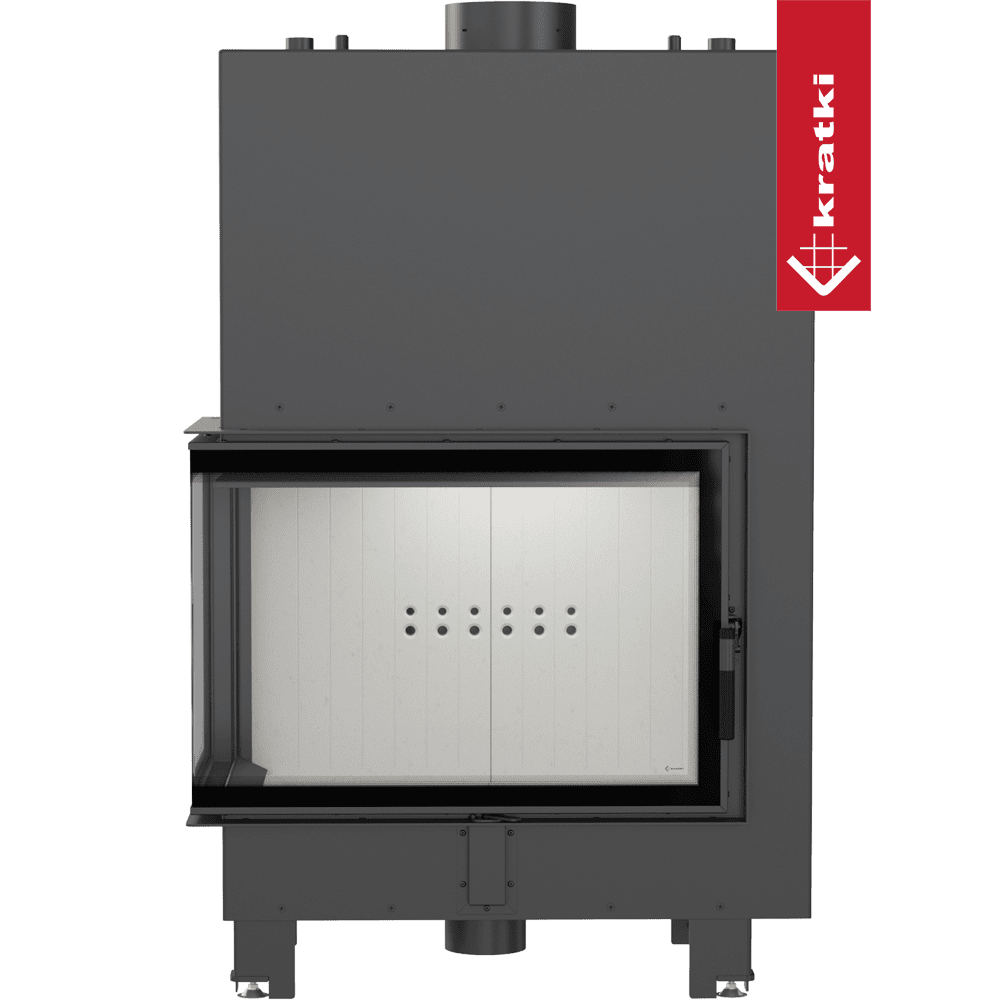 Kratki Wasserführender Kamineinsatz KRATKI MBA links 17 kW Ø 200 gebogenes Glas