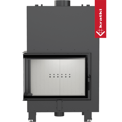Kratki Wasserführender Kamineinsatz KRATKI MBA links 17 kW Ø 200 gebogenes Glas