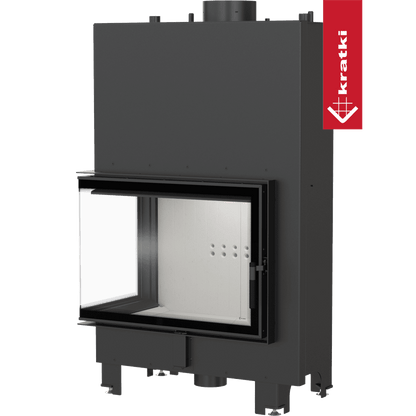 Kratki Wasserführender Kamineinsatz KRATKI MBA links 17 kW Ø 200 gebogenes Glas