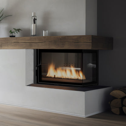 Kratki Wasserführender Kamineinsatz KRATKI MBA rechts 17 kW Ø 200 gebogenes Glas