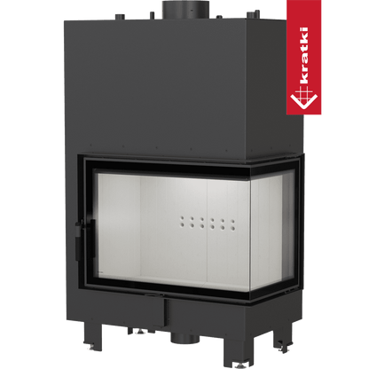 Kratki Wasserführender Kamineinsatz KRATKI MBA rechts 17 kW Ø 200 gebogenes Glas