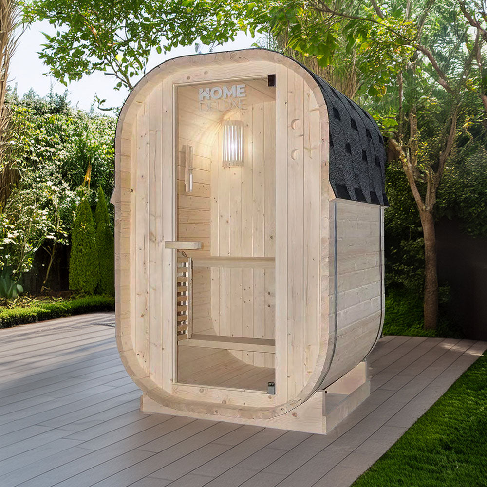 Home Deluxe Outdoor Sauna CUBE S - 194 x 120 cm für 2 Personen