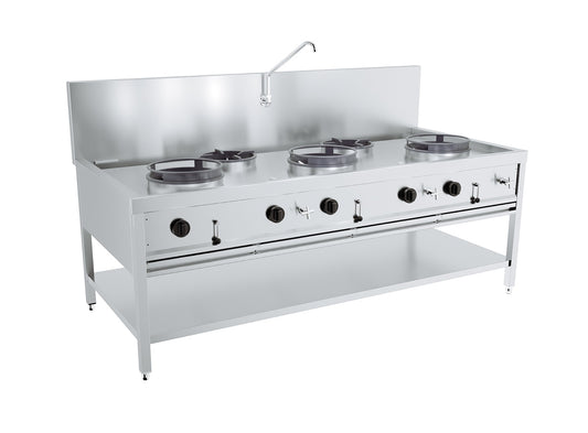 CombiSteel GAS WOKTISCH 3X17KW + 2X9KW