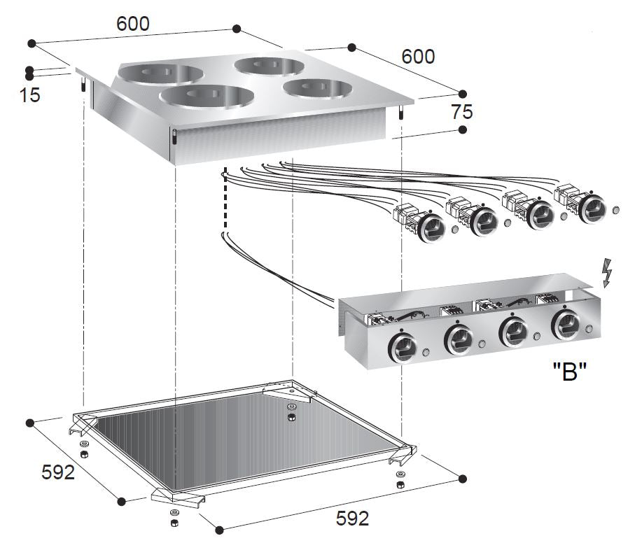 CombiSteel ELEKTROHERD 4 PL.