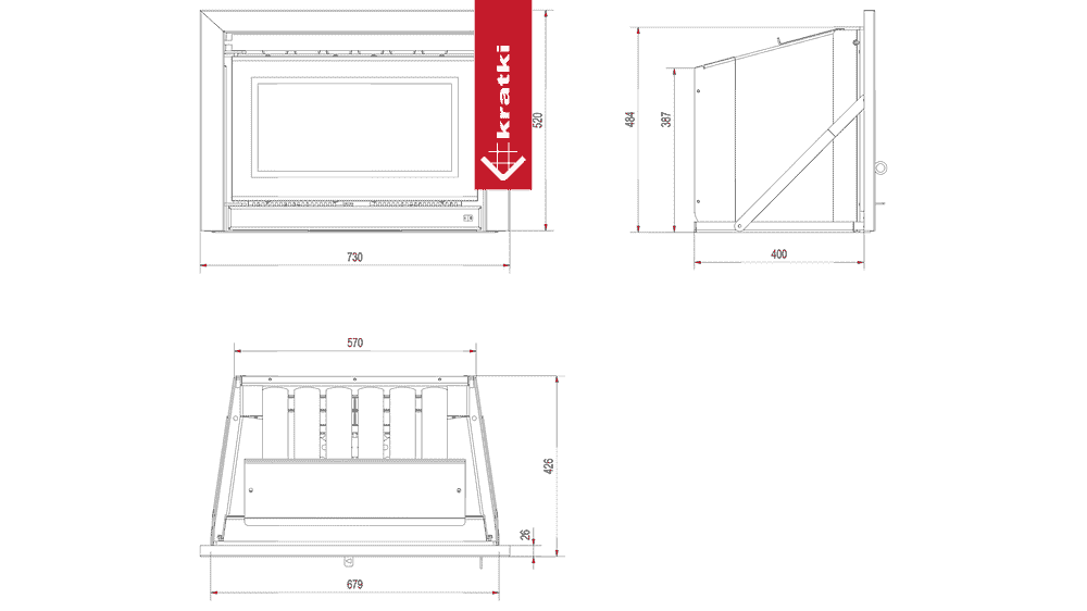 Kratki Kamin-Kassette KRATKI KDZ 6 kW