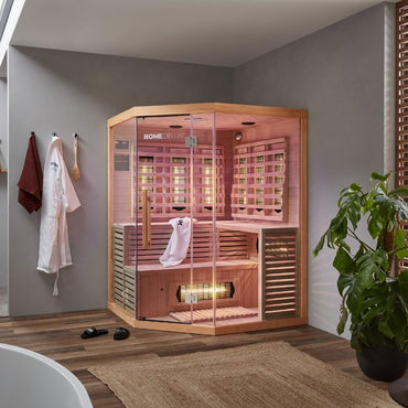 Home Deluxe Infrarotkabine mit Vollspektrumstrahler SAHARA XXL - 150 x 150 cm für 4 Personen