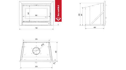 Kratki Kamin-Kassette KRATKI KDZ K 6 kW Ø 160