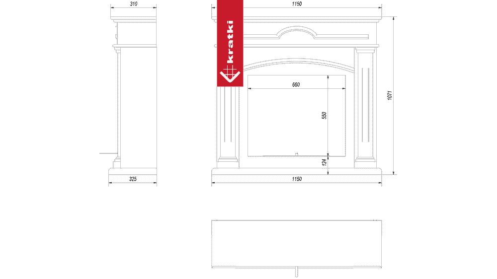 Kratki Portal Bioethanolkamin DECEMBER TÜV schwarz