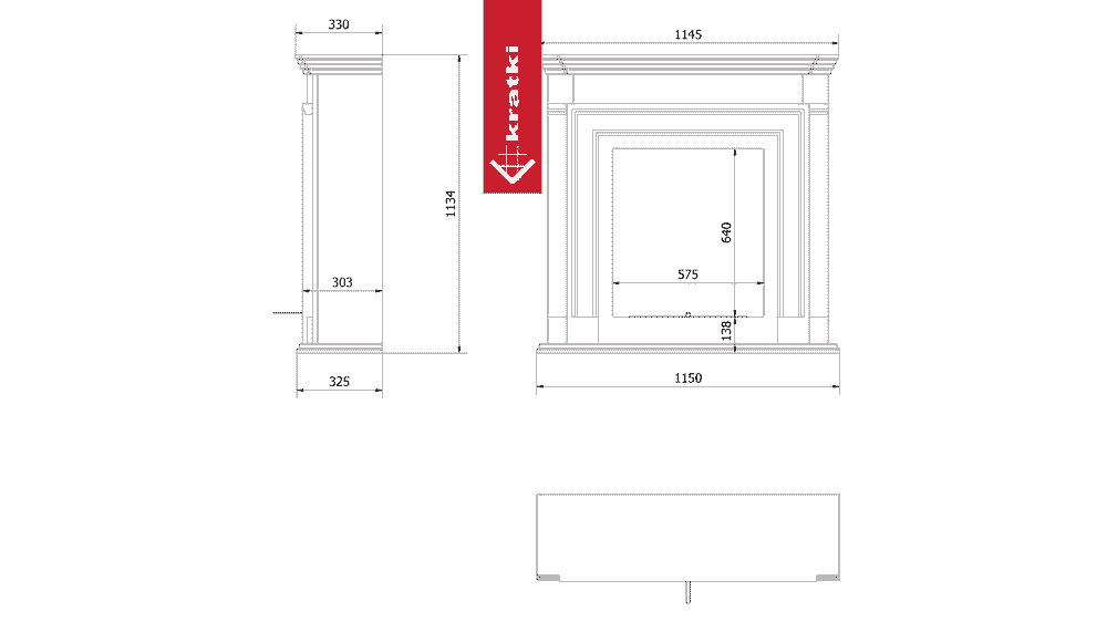 Kratki Portal Bioethanolkamin LEGIONIS TÜV schwarz