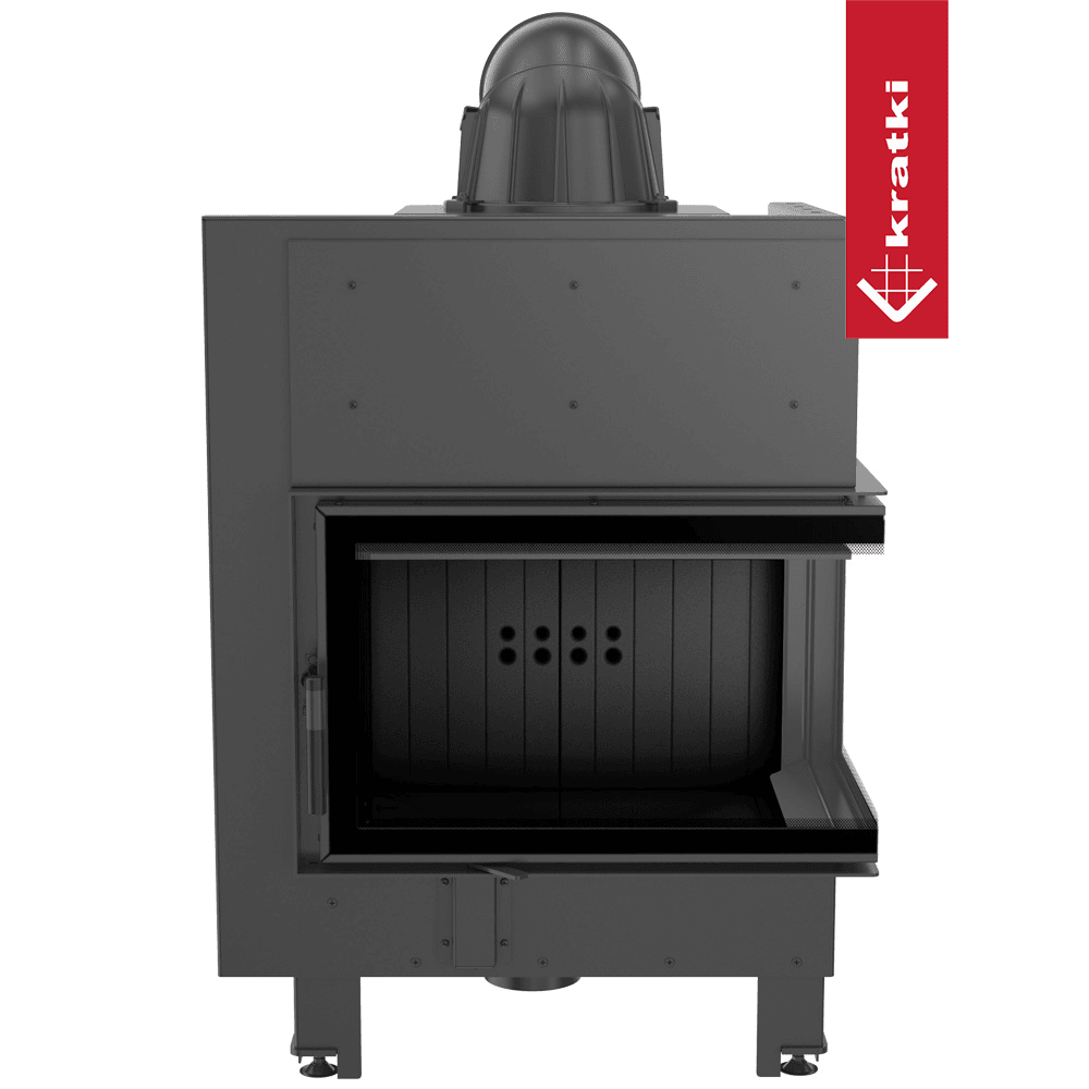 Kratki Kamineinsatz aus Stahl KRATKI MBM rechts 10 kW Ø 200 schwarz Verkleidung