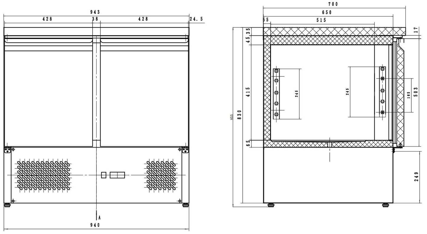 CombiSteel TIEFKÜHLTISCH 2 TÜREN