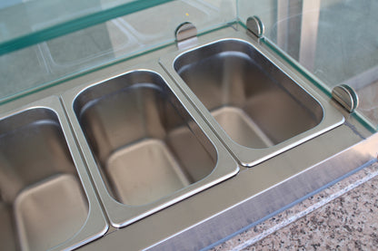 CombiSteel PIZZATISCH MIT GLAS 3 TÜREN