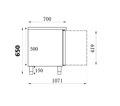 CombiSteel KÜHLTISCH 650 HOCH 2 TÜREN