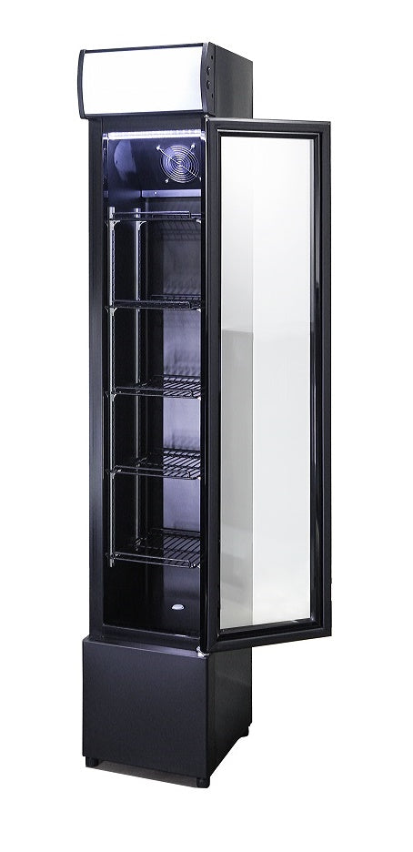 CombiSteel KÜHLSCHRANK GLASTÜR SCHMALL SCHWARZ