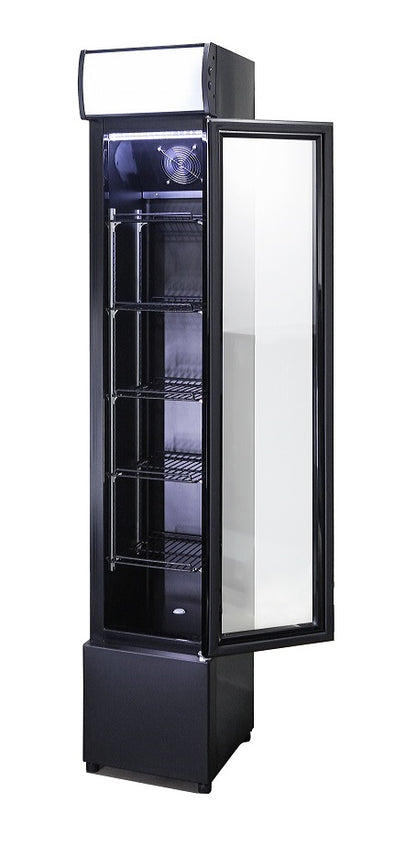 CombiSteel KÜHLSCHRANK GLASTÜR SCHMALL SCHWARZ