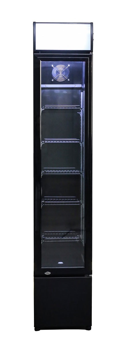 CombiSteel KÜHLSCHRANK GLASTÜR SCHMALL SCHWARZ