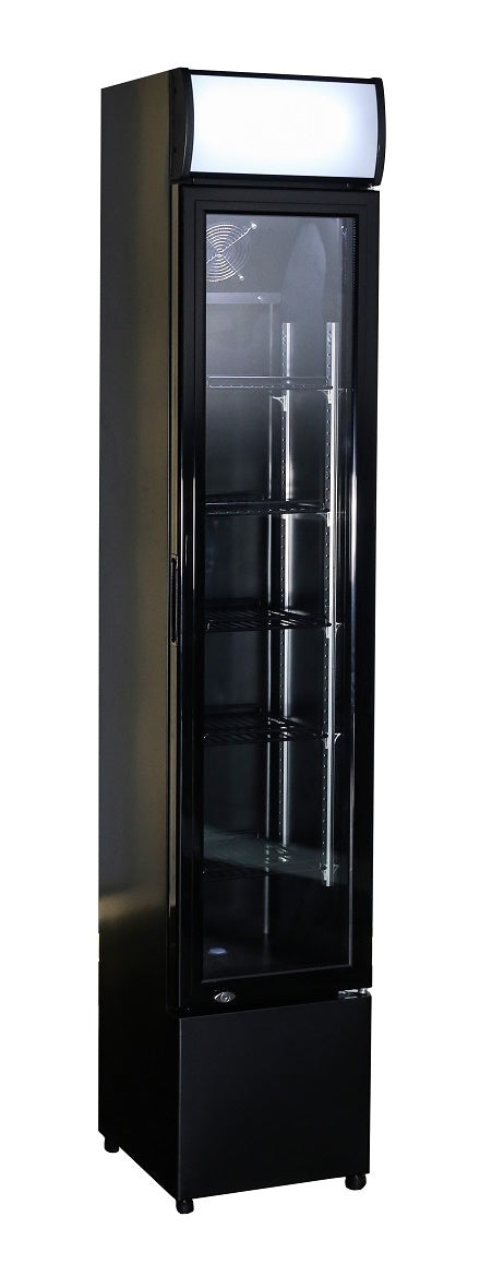 CombiSteel KÜHLSCHRANK GLASTÜR SCHMALL SCHWARZ