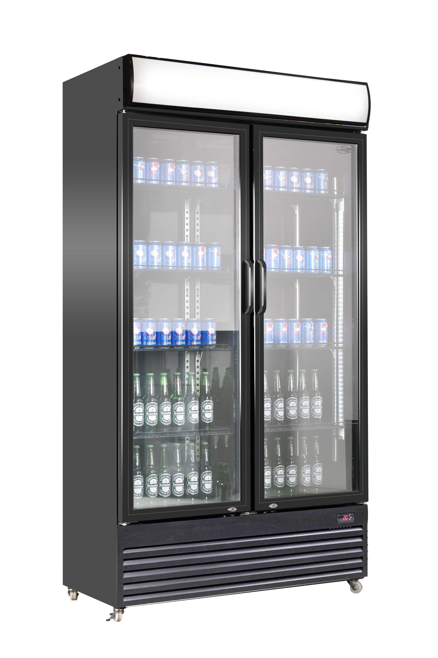 CombiSteel KÜHLSCHRANK 2 GLASTÜREN BEZ-780 GD SCHWARZ
