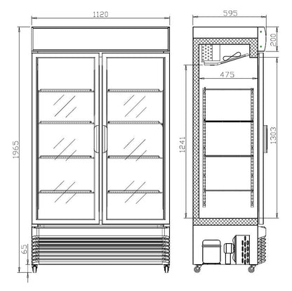 CombiSteel KÜHLSCHRANK MIT SCHIEBEGLASTÜREN BEZ-750 SL