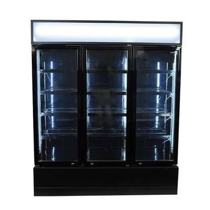CombiSteel KÜHLSCHRANK 3 GLASTÜREN SCHWARZ FCU-1200 BL
