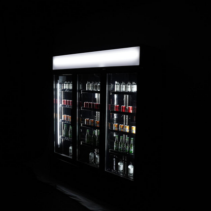 CombiSteel KÜHLSCHRANK 3 GLASTÜREN SCHWARZ FCU-1200 BL