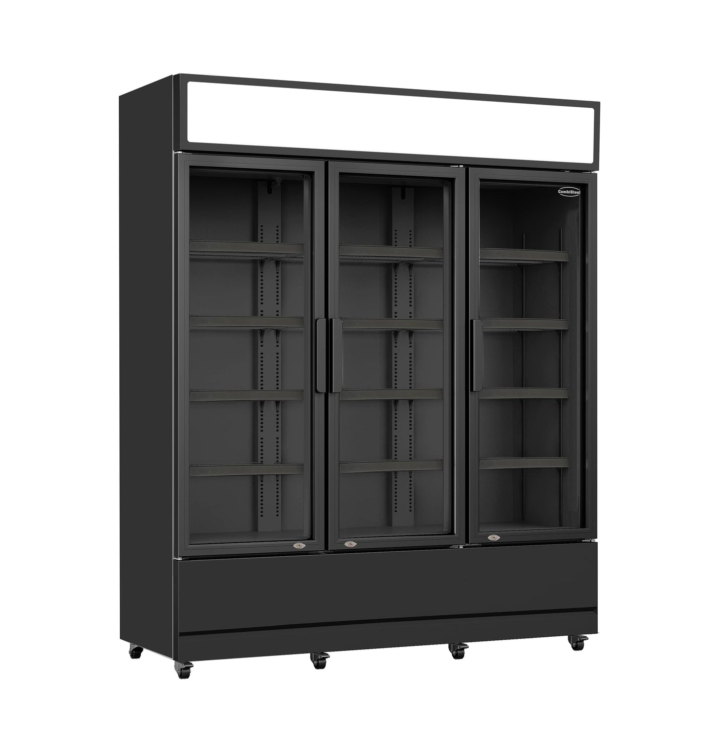 CombiSteel KÜHLSCHRANK 3 GLASTÜREN SCHWARZ FCU-1200 BL