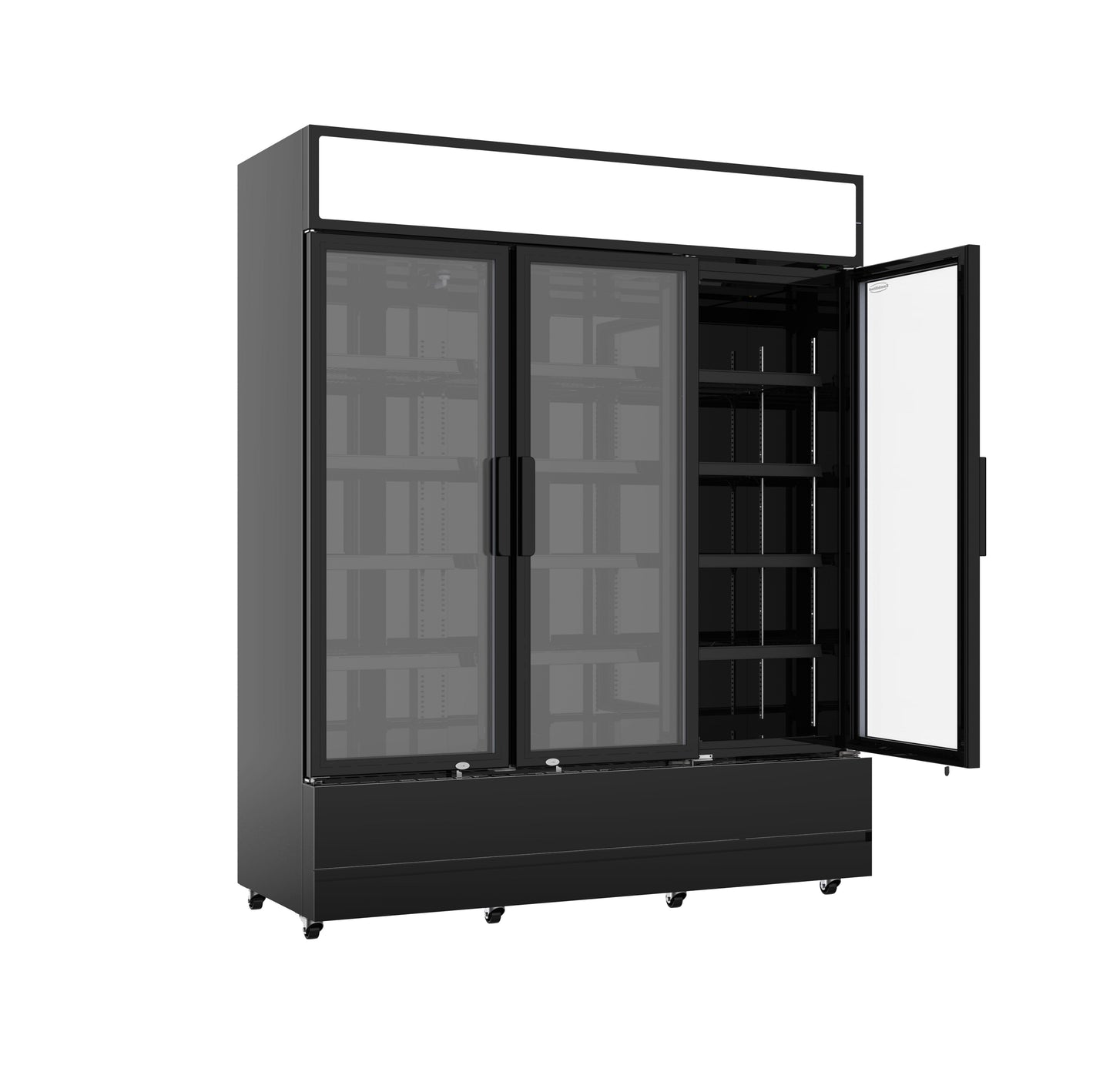CombiSteel KÜHLSCHRANK 3 GLASTÜREN SCHWARZ FCU-1200 BL