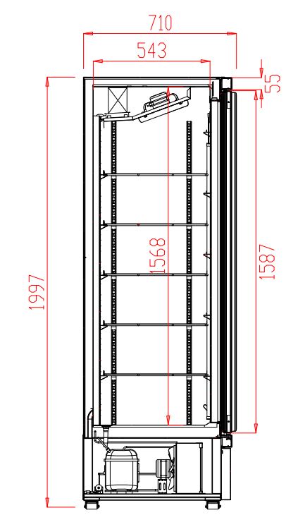 CombiSteel KÜHLSCHRANK 4 GLASTÜREN JDE-2025R   *TRANSPORT AUF ANFRAGE*
