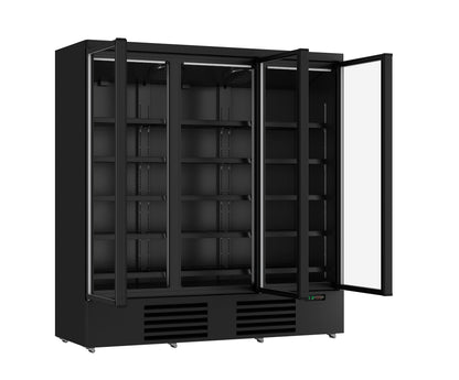 CombiSteel KÜHLSCHRANK 3 GLASTÜREN SCHWARZ JDE-1530R BL