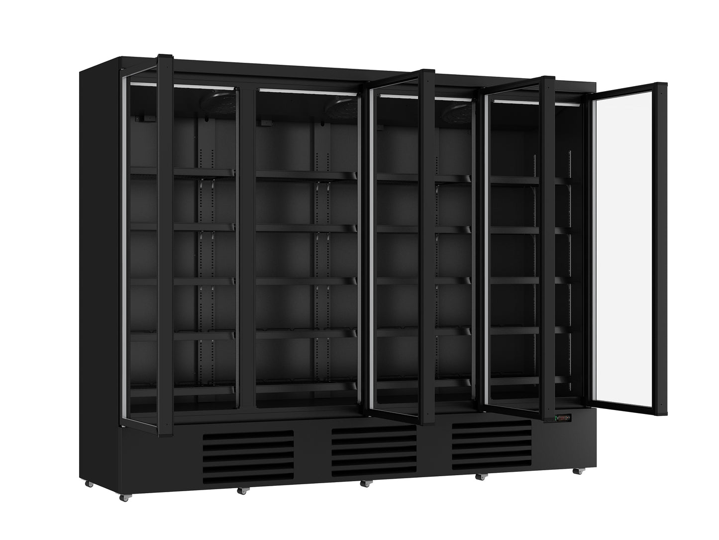 CombiSteel KÜHLSCHRANK 4 GLASTÜREN SCHWARZ JDE-2025R BL   *TRANSPORT AUF ANFRAGE*