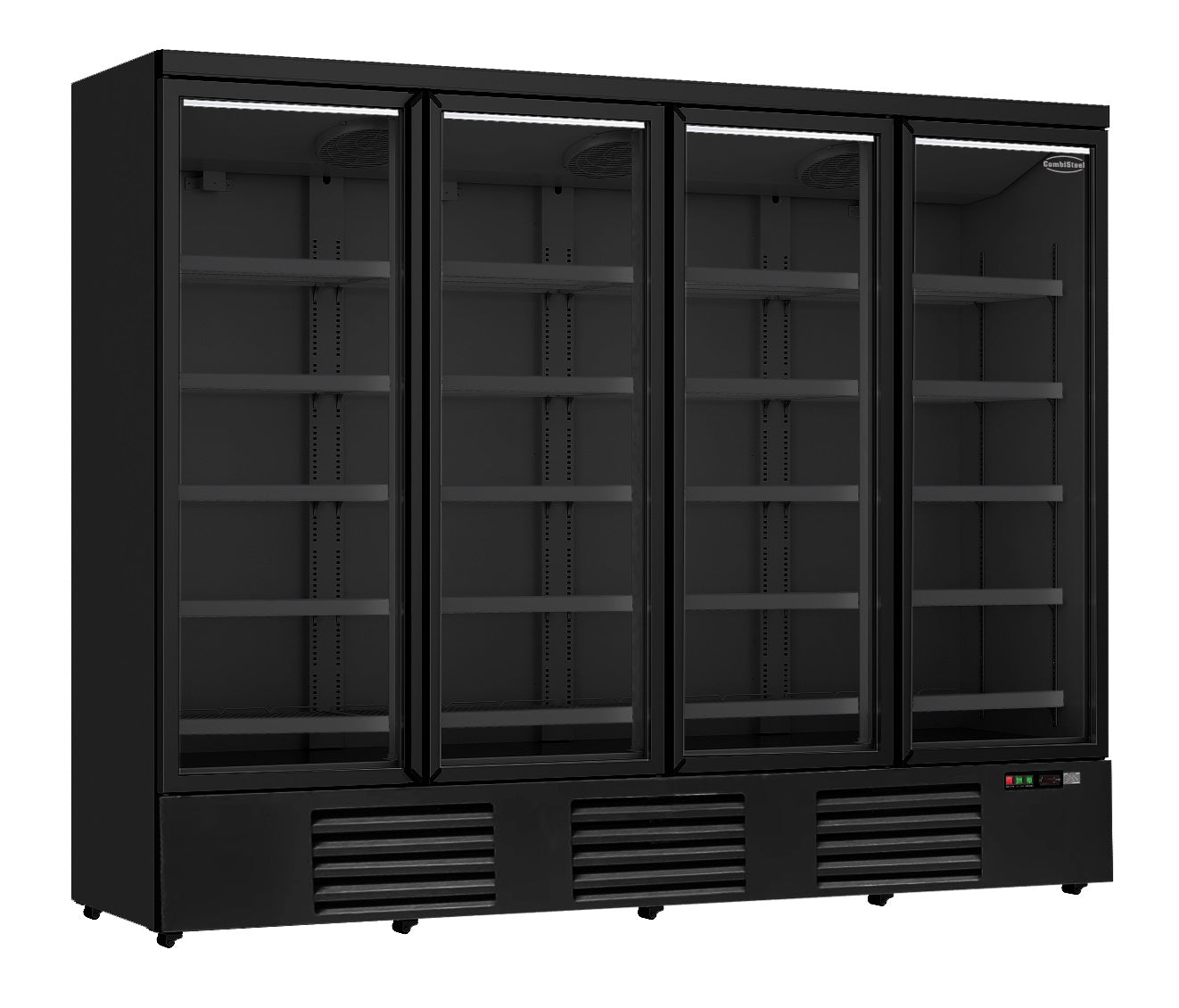 CombiSteel KÜHLSCHRANK 4 GLASTÜREN SCHWARZ JDE-2025R BL   *TRANSPORT AUF ANFRAGE*