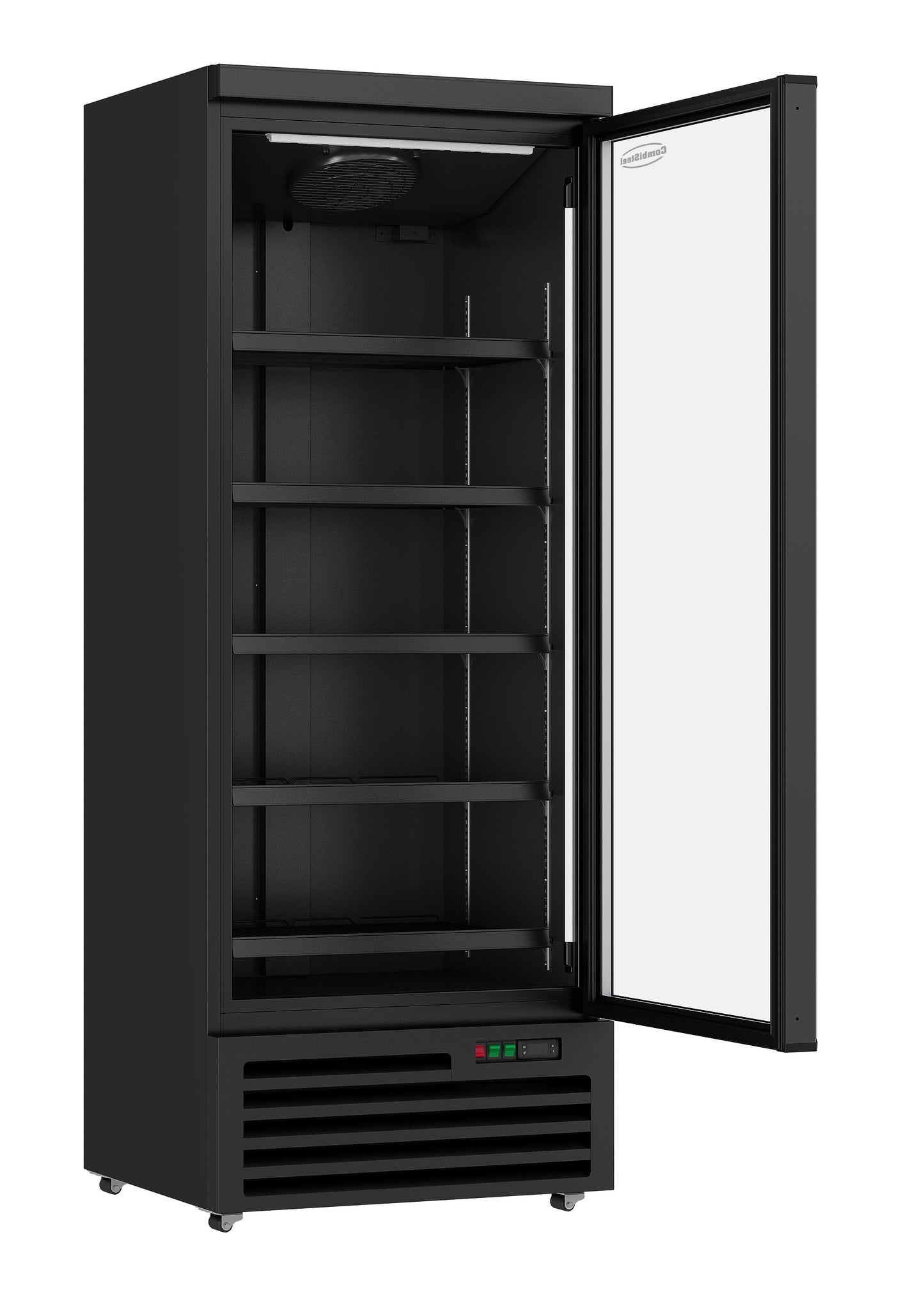 CombiSteel KÜHLSCHRANK 1 GLASTÜR SCHWARZ JDE-600R BL