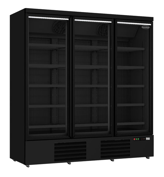 CombiSteel TIEFKÜHLSCHRANK 3 GLASTÜREN SCHWARZ JDE-1530F BL