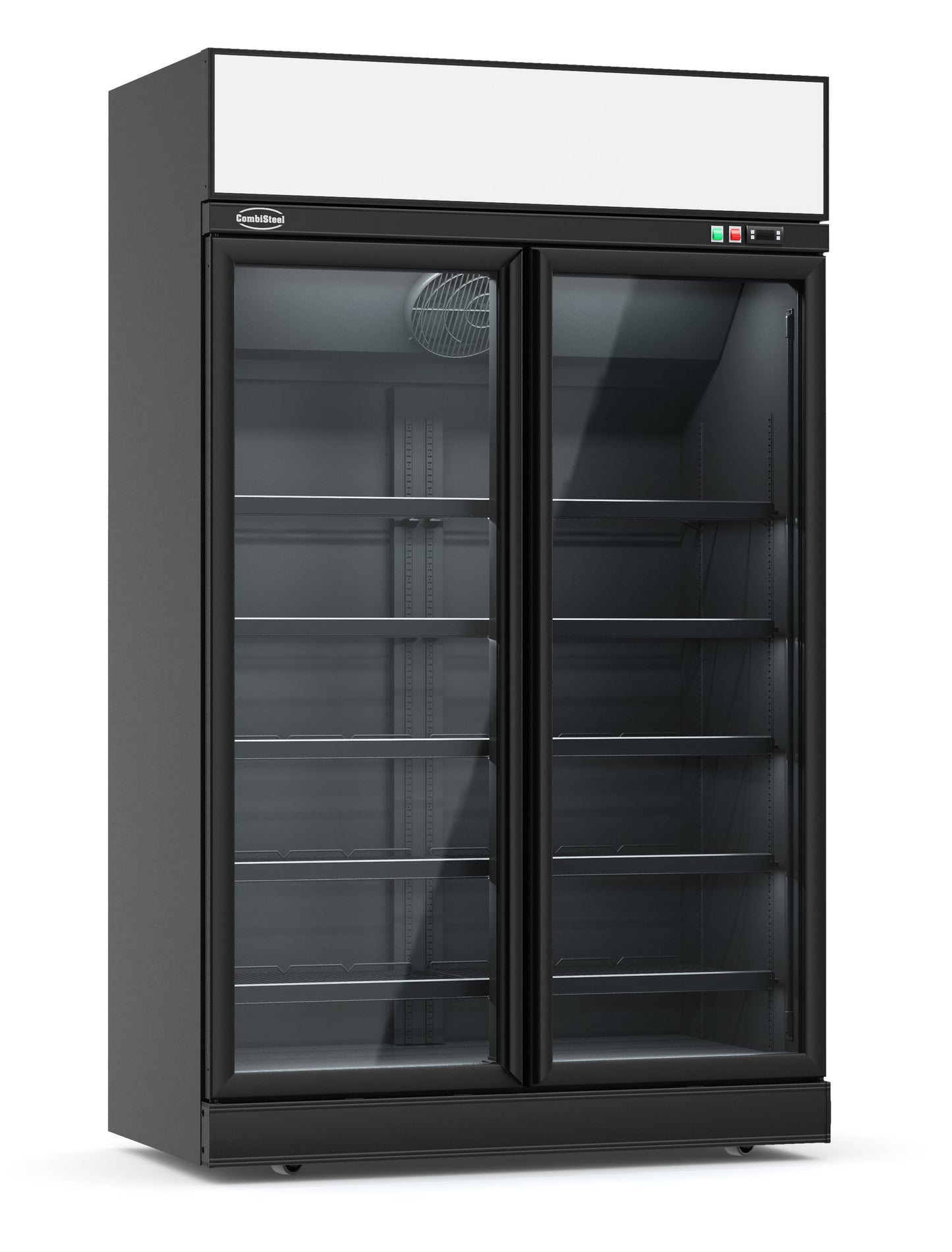 CombiSteel TIEFKÜHLSCHRANK 2 GLASTÜREN SCHWARZ INS-1000F BL