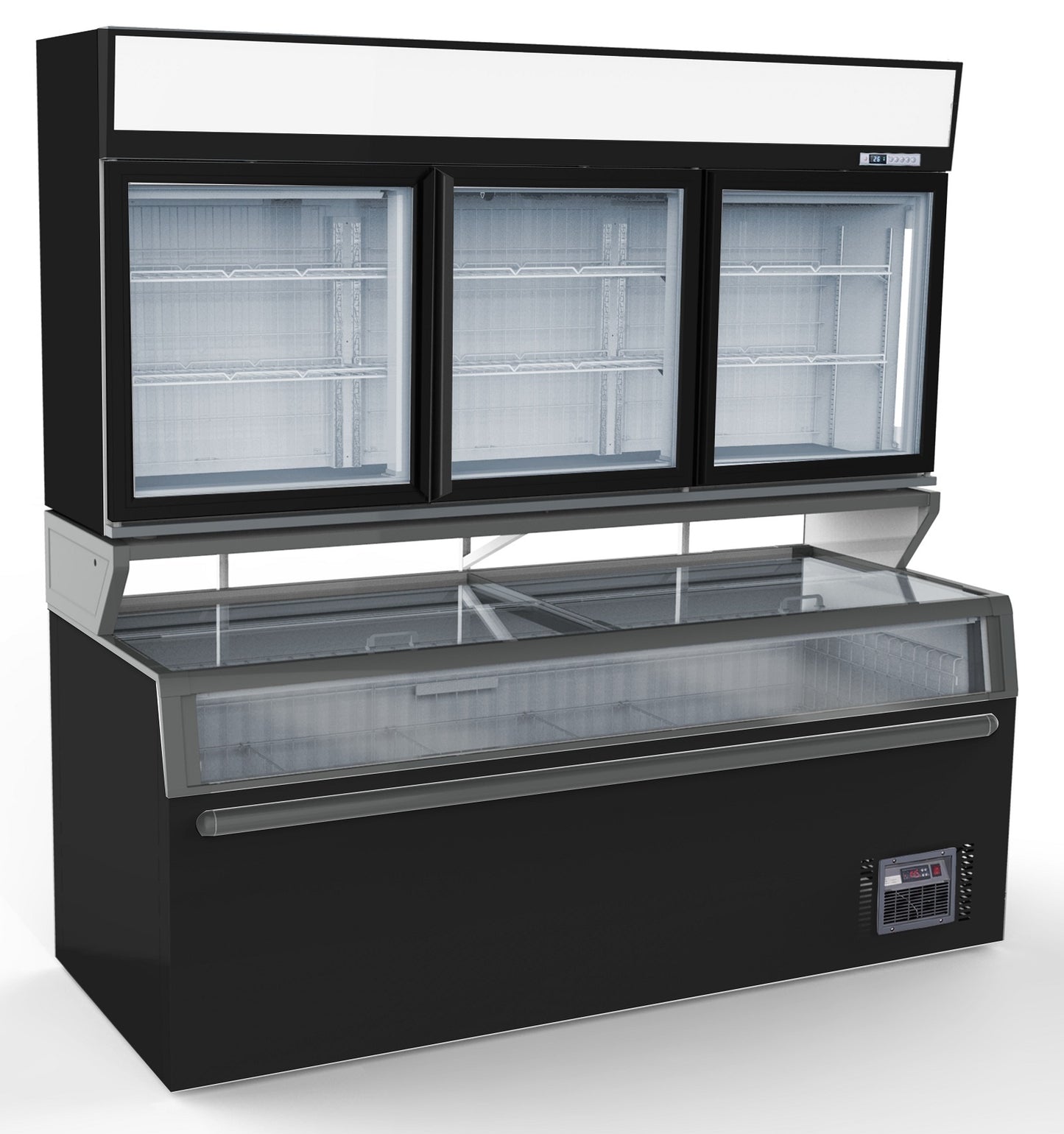 CombiSteel WANDTIEFKÜHLUNG SCHWARZ 3 GLASTÜREN