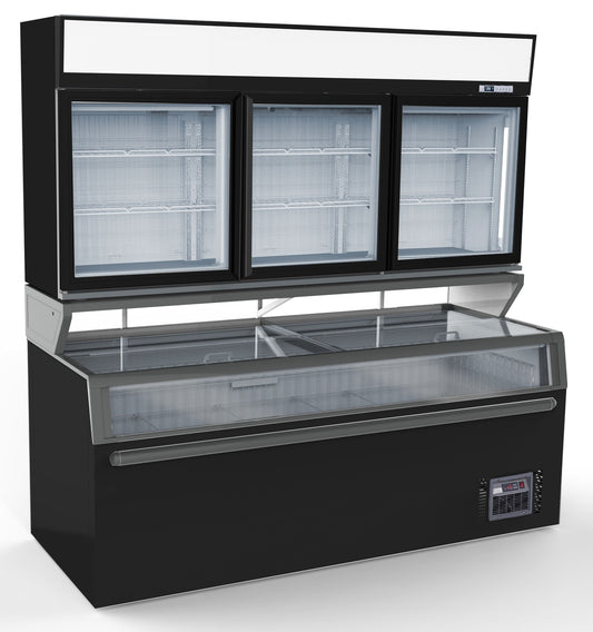 CombiSteel WANDTIEFKÜHLUNG SCHWARZ 3 GLASTÜREN