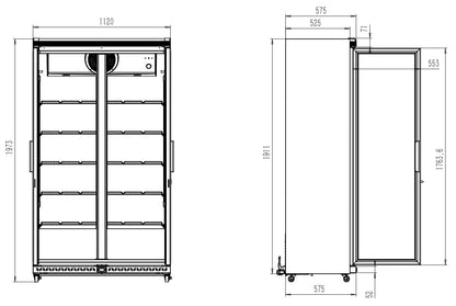 CombiSteel KÜHLSCHRANK 2 GLASTÜREN AVL-785R