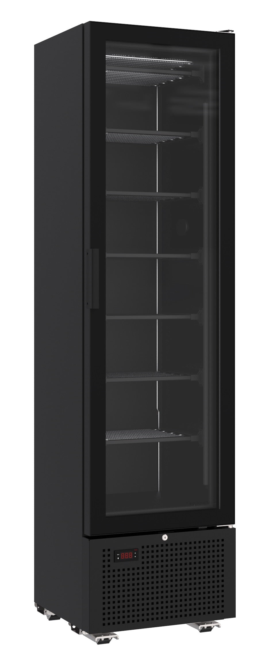 CombiSteel TIEFKÜHLSCHRANK 1 GLASTÜR SCHWARZ 221L